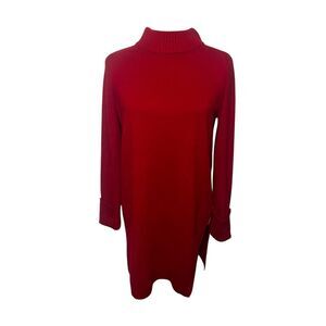 Chico's Cherry red Tunic turtleneck sweater mini Dress Size M